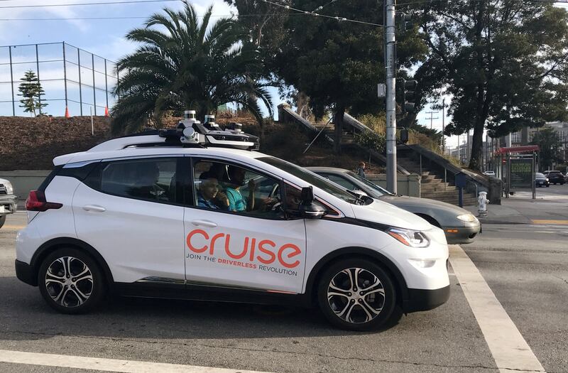 A Cruise self-driving car outside the company’s headquarters in San Francisco. Reuters