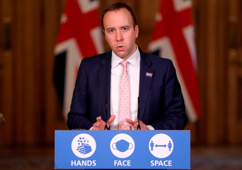Britain's Health Secretary Matt Hancock attends a remote press conference to update the nation on the status of the Covid-19 pandemic, inside 10 Downing Street in central London on December 23, 2020.  / AFP / POOL / Kirsty Wigglesworth
