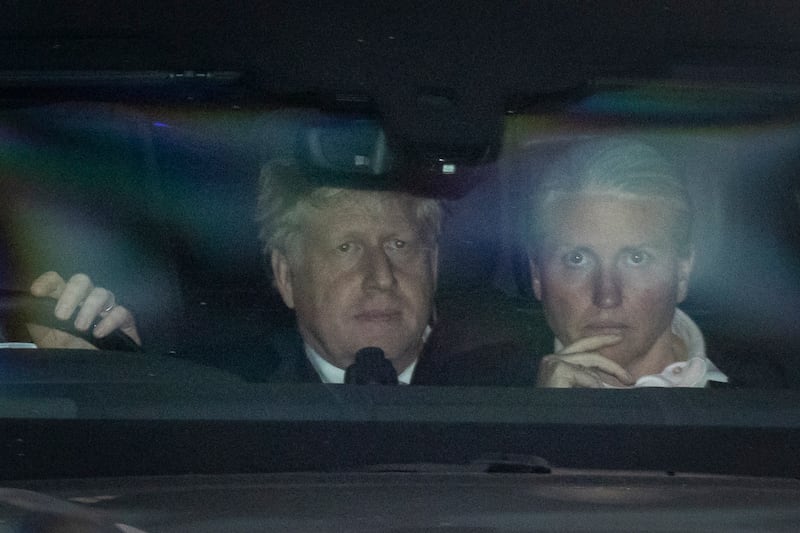 Boris Johnson leaves the Houses of Parliament after the vote. Tory MPs voted by 211 to 148 in the secret ballot in Westminster. EPA