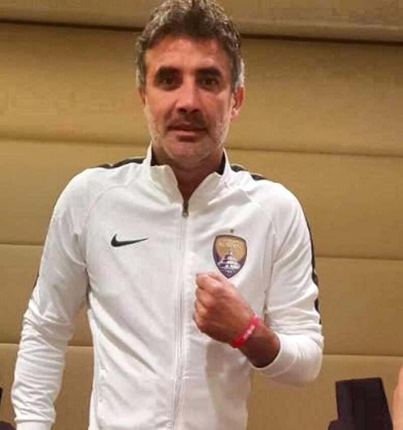 Zoran Mamic, manager of Al Ain FC, wears the red Special Olympics wrist band ahead of the Club World Cup final against Real Madrid in Abu Dhabi. Courtesy Special Olympics Abu Dhabi World Games Twitter