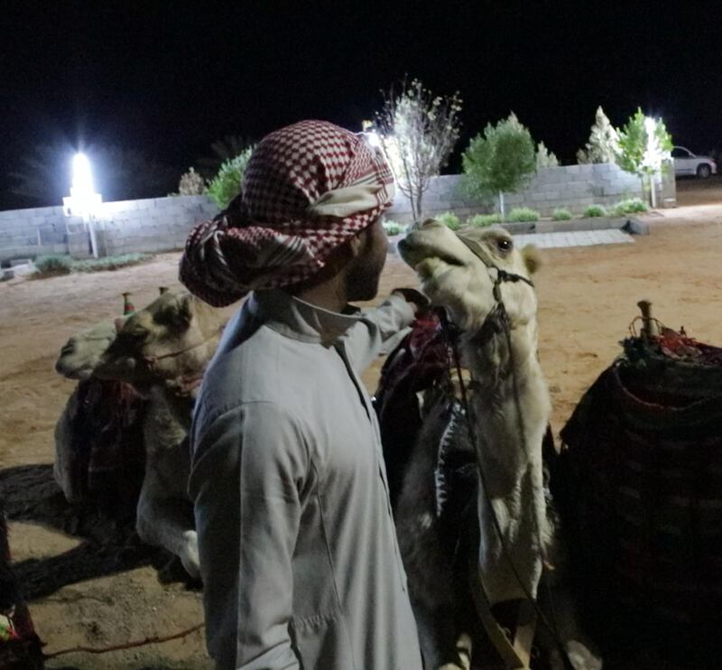 The Al Faqeer tribe live in a desert compound known as an Uzba. Suhail Rather / The National 