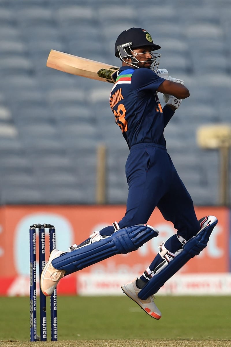India's Hardik Pandya hit 35 off 16 balls against England. AFP
