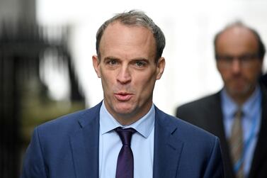 Britain's Foreign Secretary Dominic Raab says it is unacceptable that Iran detains dual citizens. AFP