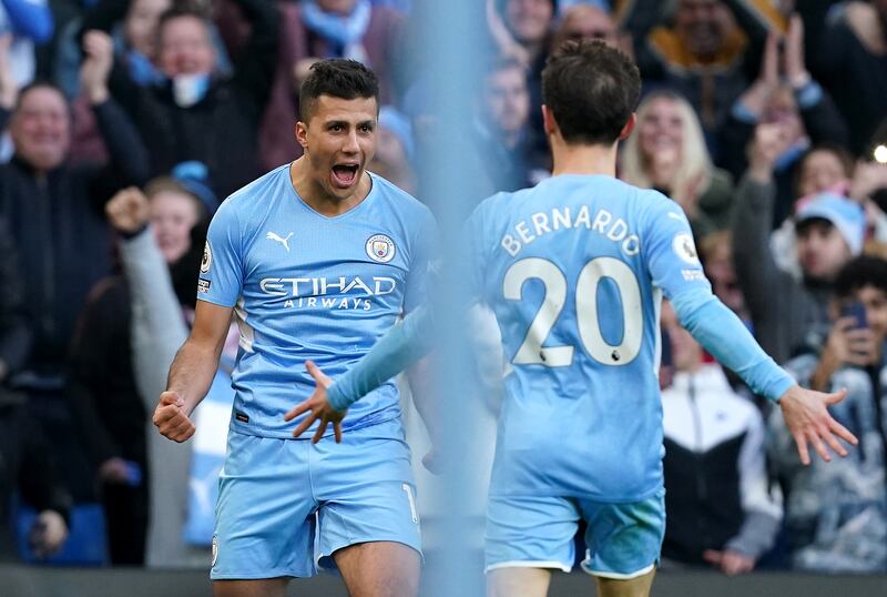 Rodri - 9: Dominated centre of midfield, breaking up Everton attacks at will and made it 2-0 with thunderbolt strike into top corner from outside the penalty area. PA