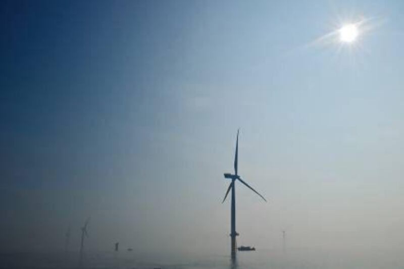 A wind farm off the coast of England is an example of the technology being promoted by Irena. Courtesy London Array Limited