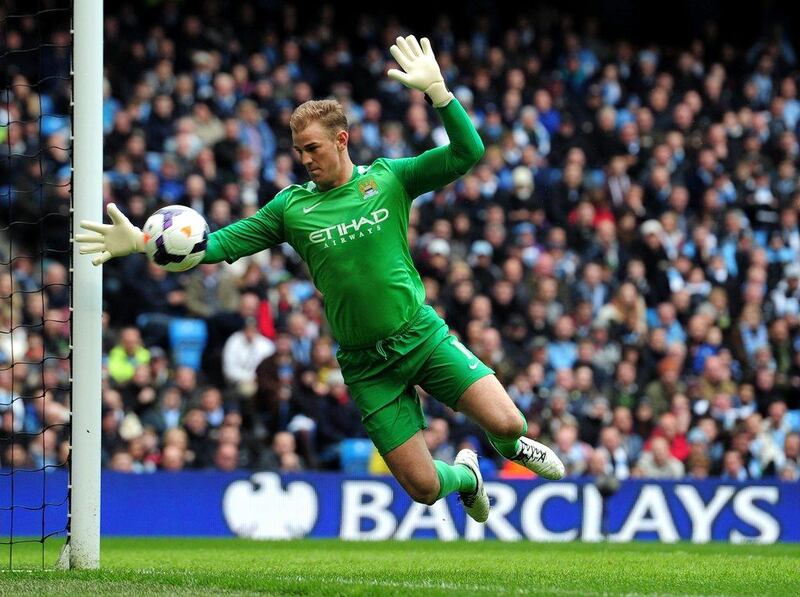 Manchester City keeper Joe Hart makes a save against Southampton on Saturday. Shaun Botterill / Getty Images / April 5, 2014