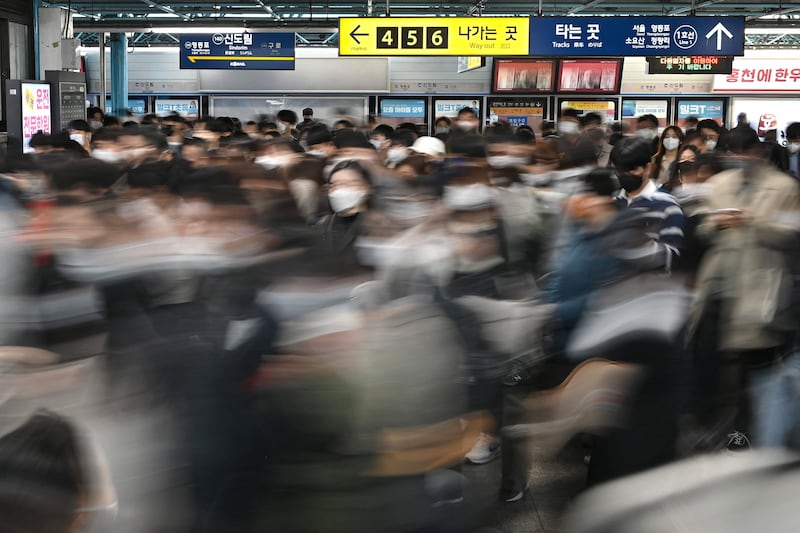 A subway station in Seoul. The South Korean capital has a population approaching 10 million. AFP