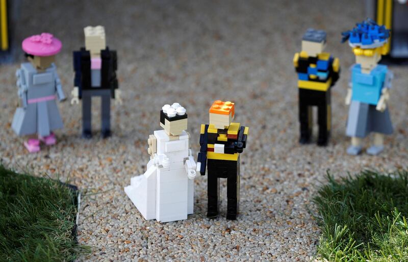 FILE PHOTO: A LEGO Windsor Castle replete with the upcoming wedding between Britain's Prince Harry and Meghan Markle, is seen at Legoland, in Windsor, Britain May 10, 2018.  REUTERS/Peter Nicholls/File Photo               GLOBAL BUSINESS WEEK AHEAD