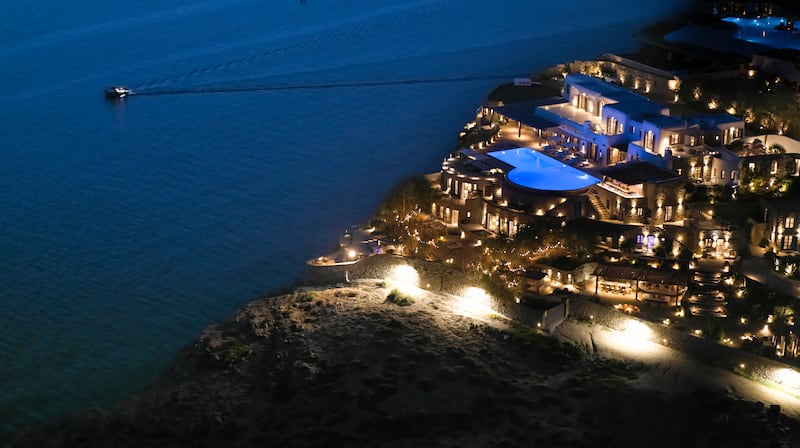 An aerial view of the spectacular setting the villa is set in