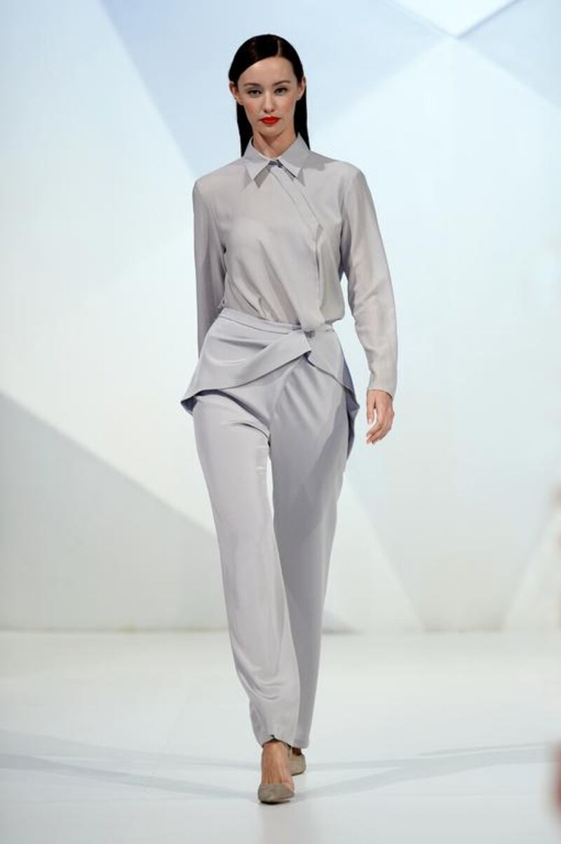 Said Mahrouf, who is from Morocco, offered smart takes on classic staples, like trousers that had triangular side panels on the waist. Getty Images 