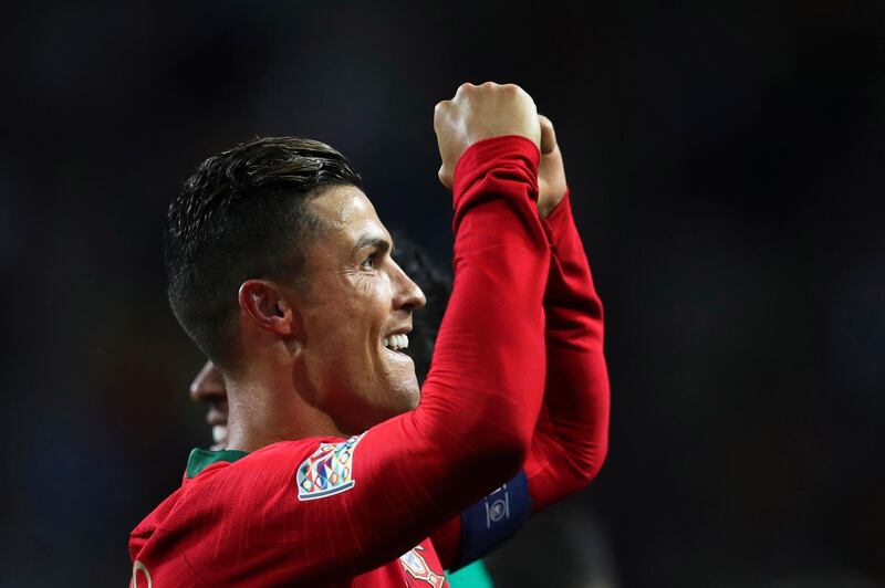 Ronaldo cannot hide his delight at the success. EPA