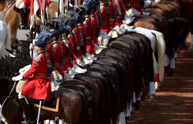 Indian soldiers of the President's Bodyguard stand guard on their mounts during the Republic Day parade in New Delhi. AFP