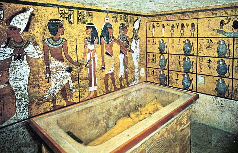 UNSPECIFIED - CIRCA 1754: Tomb of Tutankhamun (dc1340 BC): Sarcophagus containing gold coffin of the king which held his mummy.. Cairo Museum, Egypt (Photo by Universal History Archive/Getty Images)
