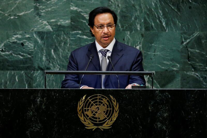 Kuwait's Prime Minister Sheikh Jaber Al-Mubarak Al-Hamad Al-Sabah addresses the 73rd session of the United Nations General Assembly at U.N. headquarters in New York, U.S., September 26, 2018. REUTERS/Eduardo Munoz
