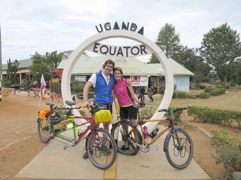 Teachers Claire Le Hur and Stuart Block who are halfway through cycling from London to China via Africa to raise money for educational charities. Courtesy Claire Le Hur/Beyond the Bike



 