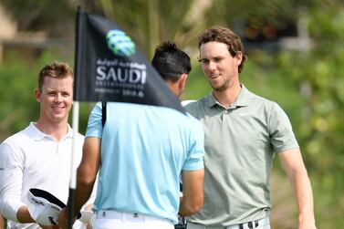 Thomas Pieters, right, is off to a flying start at the Saudi International. Getty 