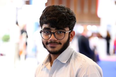 Muhammad Ibrahim, 19, at the Global Education and Training Exhibition in Dubai. Chris Whiteoak / The National