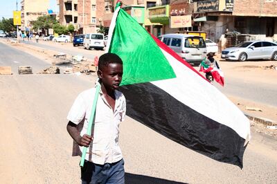 A young Sudanese protester during an anti-coup demonstration in the capital Khartoum. AFP