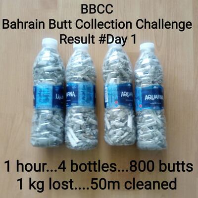 The results of day one in the Bahrain Butt Collection Challenge by Kai Miethig. Courtesy Kai Miethig