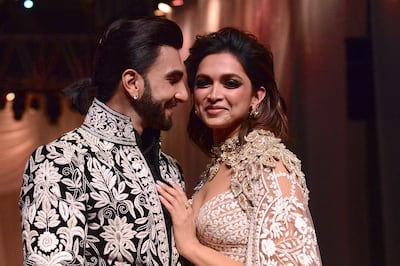 Deepika Padukone and husband Ranveer Singh. The couple are one of the highest paid actors in India. AFP