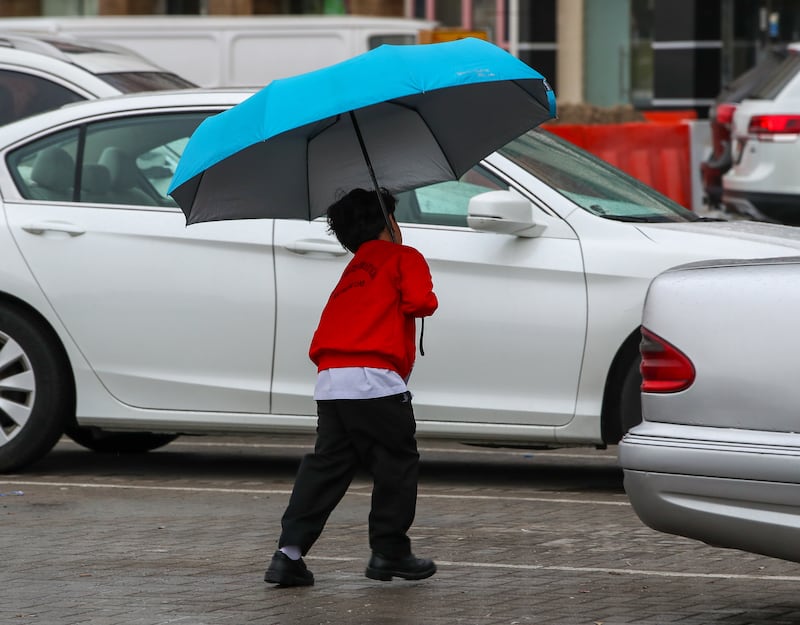 The weather bureau has warned that the wet weather across the Northern Emirates will continue until at least Friday. Victor Besa / The National