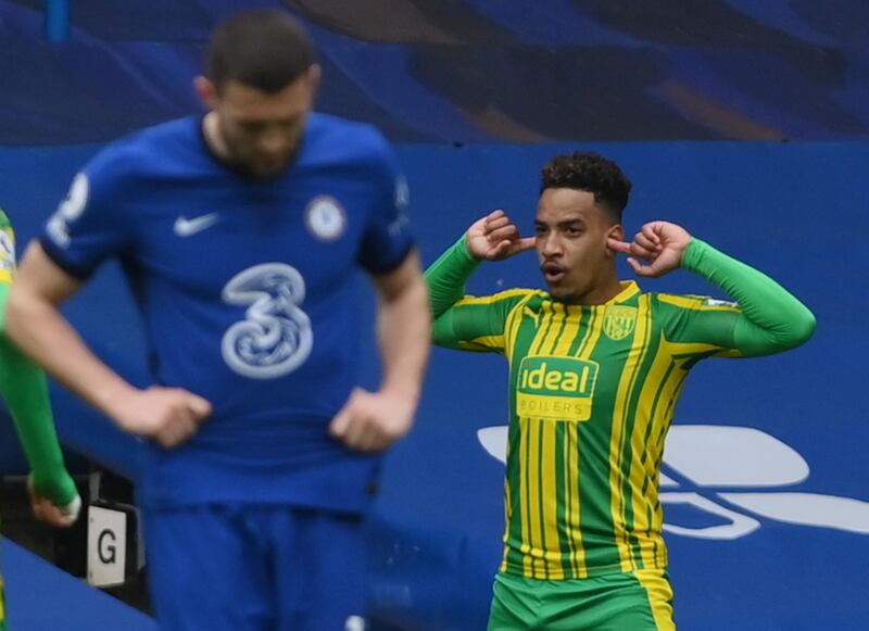 West Bromwich Albion's Matheus Pereira celebrates scoring their second goal. Reuters