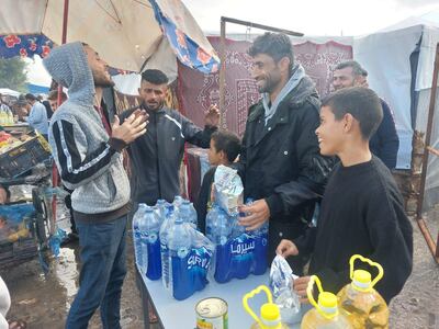 Makeshift stalls selling goods in Gaza. Mohamed Solaimane for The National