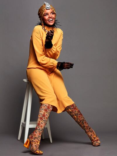 Halima Aden is known for her chic hijabs and turbans. Courtesy Modanisa 