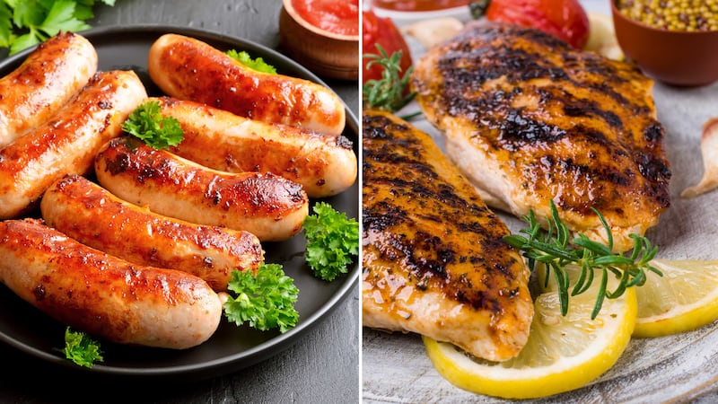 Replace sausages with lean chicken. Getty Images