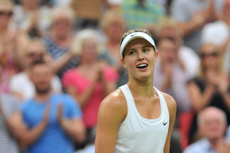 Eugenie Bouchard reacts after winning her singles fourth-round match against Alize Cornet on Monday at the 2014 Wimbledon Championships. Glyn Kirk / AFP / June 30, 2014