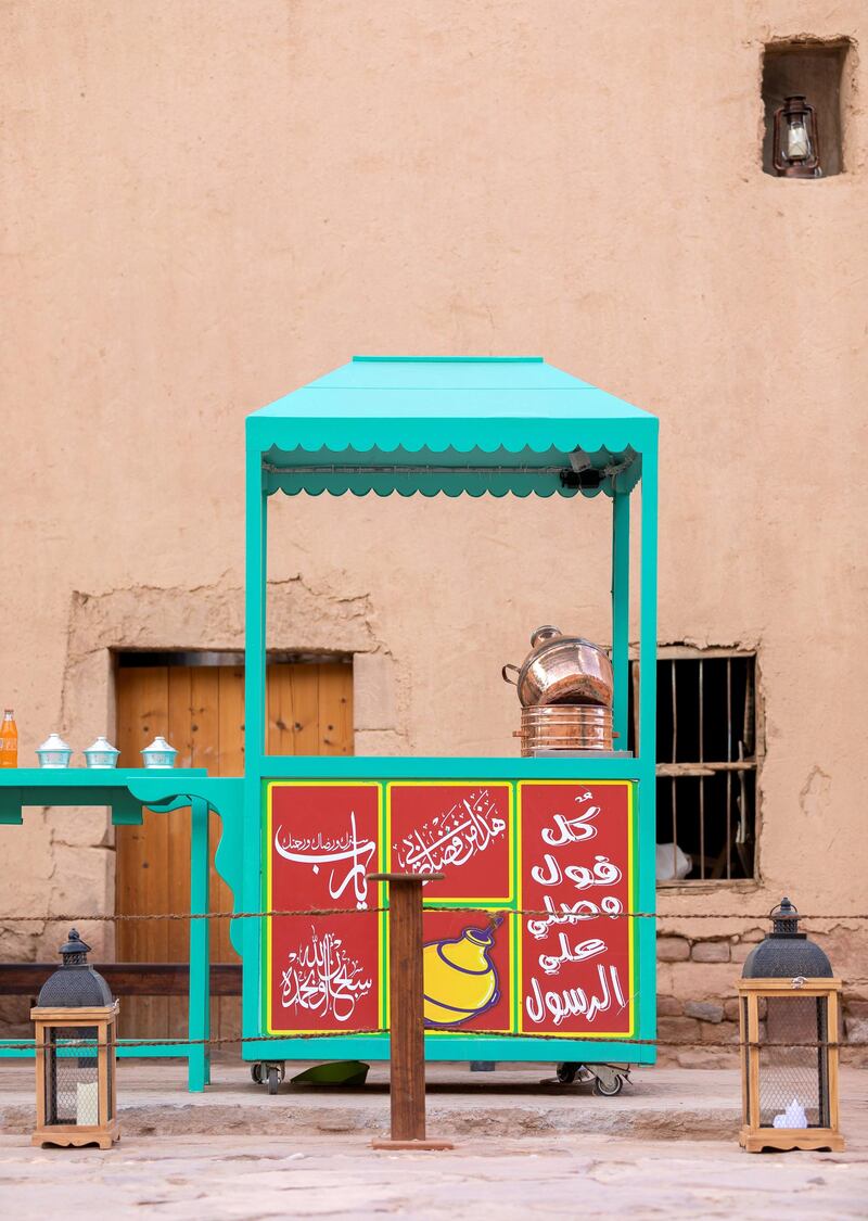 Open-air eateries in Al Ula's Old Town.
