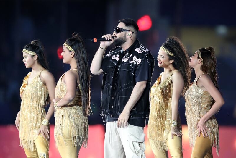 Badshah performs at the Dubai International Stadium. Chris Whiteoak / The National