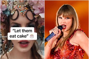 Influencer Haley Kalil, left, has been criticised for a 'let them eat cake' video posted from the Met Gala, and the digital blockout has led to Taylor Swift, right, losing thousands of followers online. TikTok / AFP