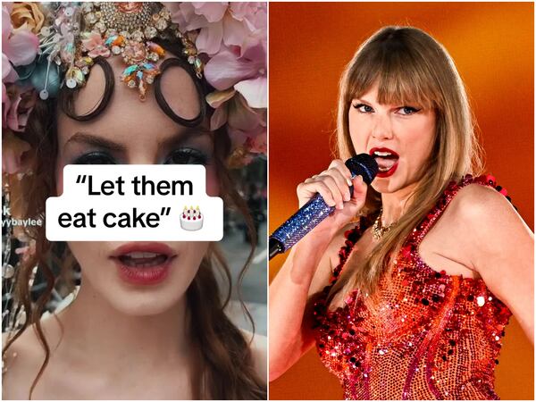 Influencer Haley Kalil, left, has been criticised for a 'let them eat cake' video posted from the Met Gala, and the digital blockout has seen Taylor Swift, right, lose thousands of followers online. Photos: TikTok / AFP
