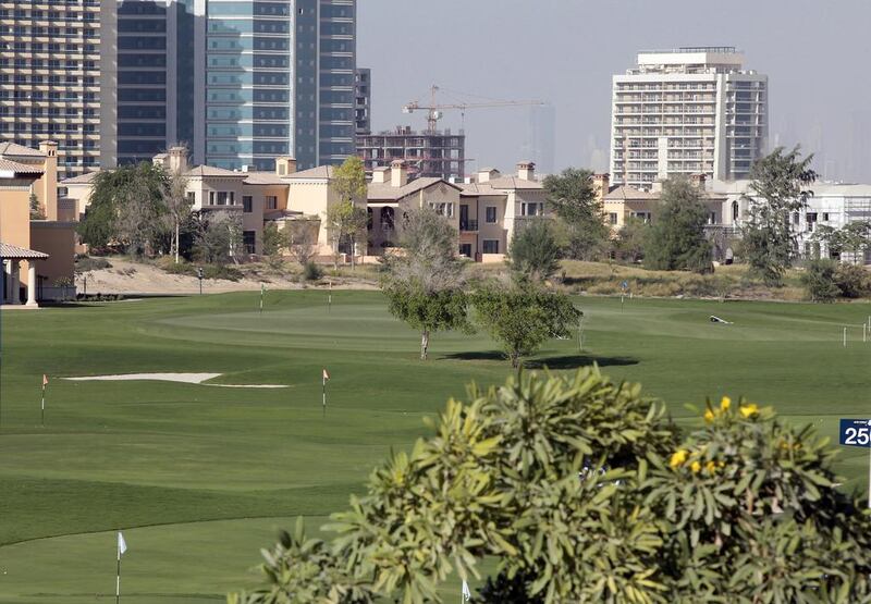 Most Whispering Pines villas at the Jumeirah Golf Estates are ready for occupancy by next year. Jeffrey E Biteng / The National