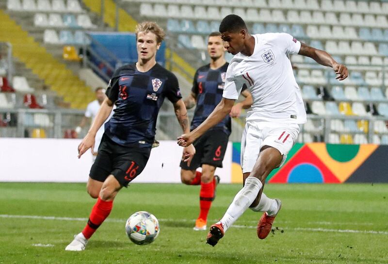 Marcus Rashford has scored three goals in his last five games for the England national team. Reuters