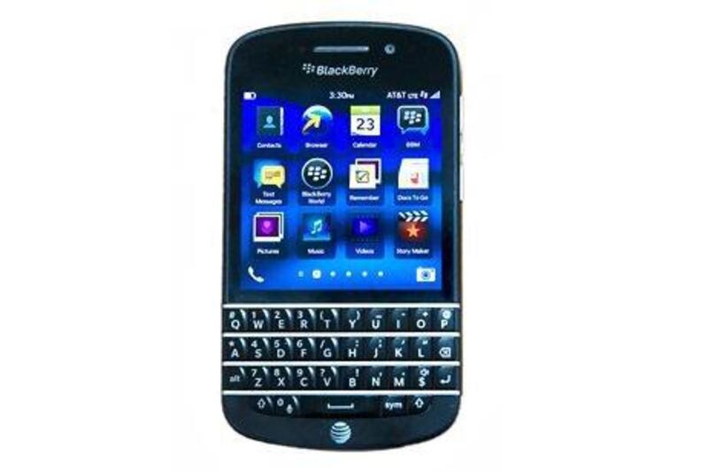 The new BlackBerry Q10 has the traditional full qwerty keypad. David Paul Morris / Bloomberg News