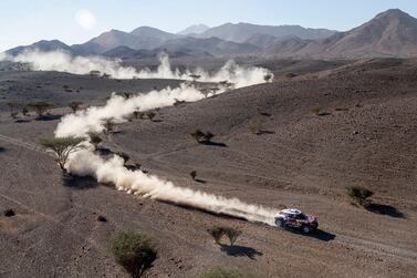 Carlos Sainz and co-driver Lucas Cruz during Stage 2 of the Dakar Rally. AP
