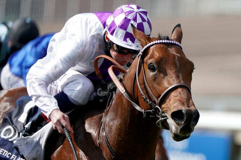 Kevin Manning won with Poetic Flare in Newmarket. Getty