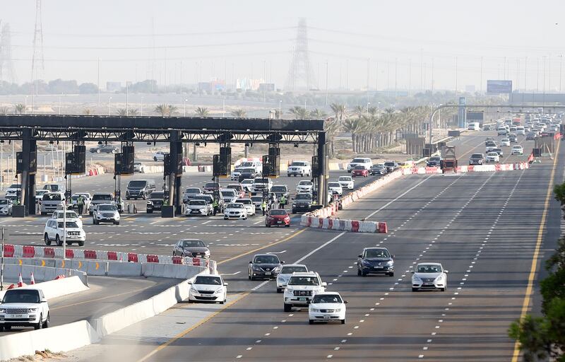 The Abu Dhabi border post on the E11. Chris Whiteoak / The National