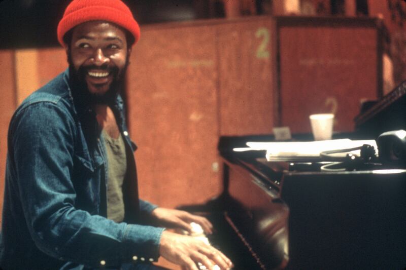 Soul singer and songwriter Marvin Gaye at Golden West Studios in 1973 in Los Angeles, California. Getty Images
