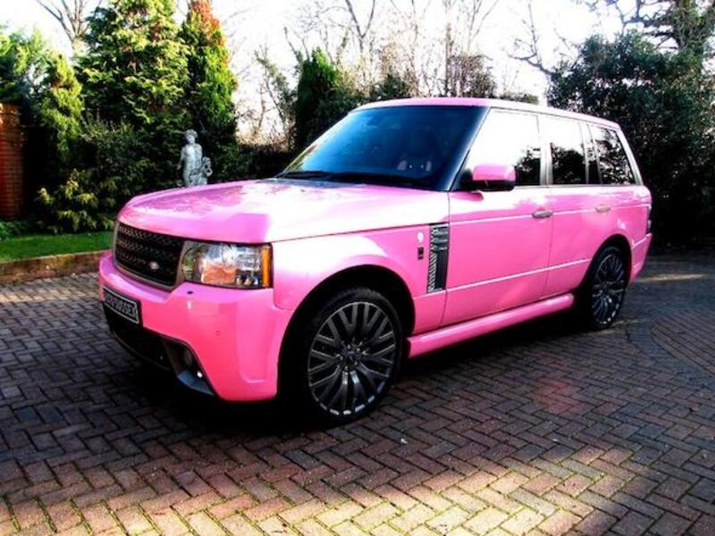 Glamour model Katie Price's hot pink Range Rover SE Vogue (2011) was listed at £70,000- a markup of 241 per cent