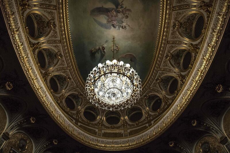 The ceiling of the restored imperial theatre. AFP