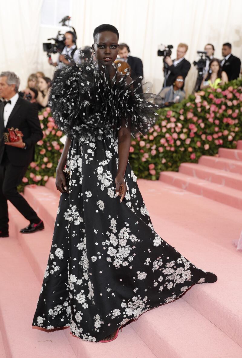 Model Adut Akech arrives at the 2019 Met Gala in New York on May 6. EPA