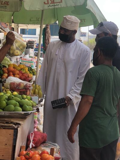 A street vendor on the street in Sohar. Photo: Saleh Al-Shaibany