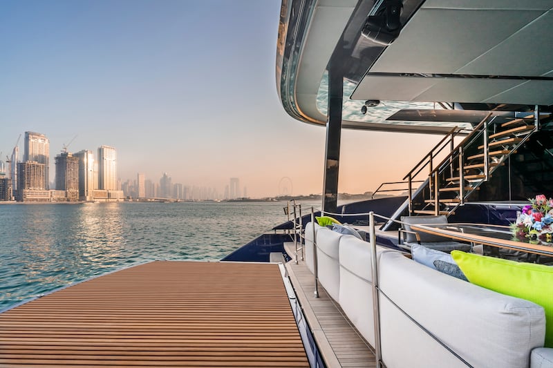 A view of the lounge area on the luxury catamaran. Photo: Sunreef
