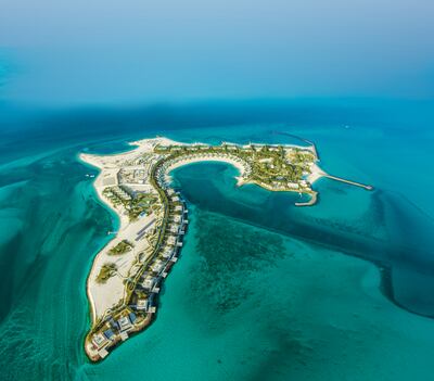An aerial view of Nurai Island, which is 2km off the coast of Saadiyat Island. Courtesy Aldar
