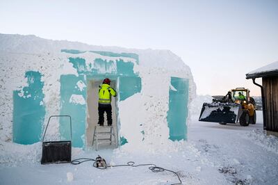 Ice sculpting in action as Icehotel 33 takes shape in Swedish Lapland's sub-zero temperatures. AFP 