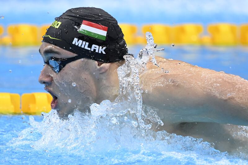 Kristof Milak of Hungary on his way to win the  200m Butterfly.