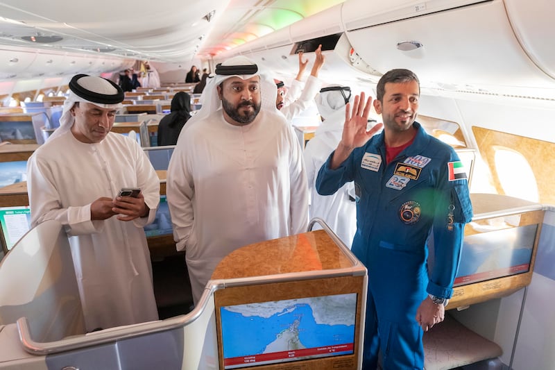 Dr Al Neyadi toured the cabin to greet passengers